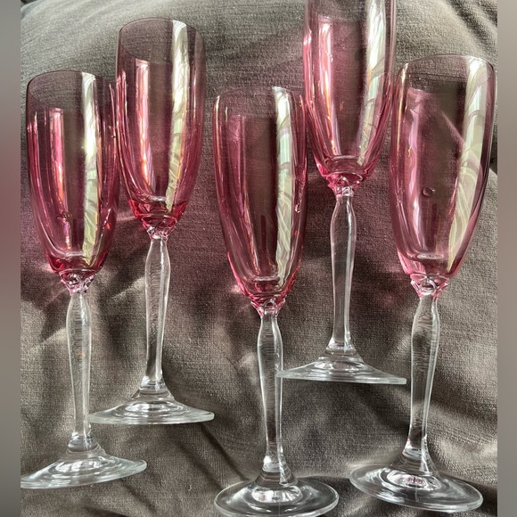 Pier 1 Dining Pier Iridescent Rose Pink Champagne Flutes Poshmark